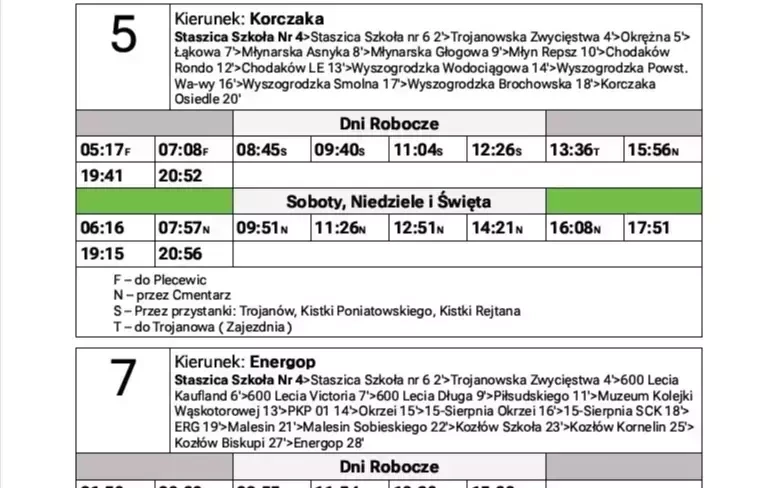 Zdjęcie do Dodatkowe kursy 5 w dni robocze oraz zmiana w linii 7